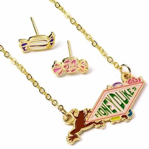Harry Potter Gold Plated Necklace & Earrings Honeydukes-TM-00137