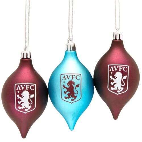Aston Villa FC 3pk Vintage Baubles-TM-00187