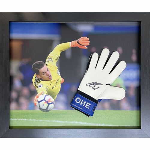 Manchester City FC Ederson Signed Glove (Framed)-TM-00448