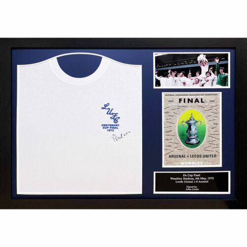 Leeds United FC 1972 Clarke Signed Shirt (Framed)-TM-00828