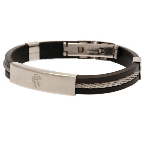 Rangers FC Silver Inlay Silicone Bracelet-TM-01371