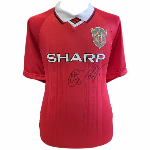 Manchester United FC 1999 Solskjaer & Sheringham Signed Shirt-TM-01637