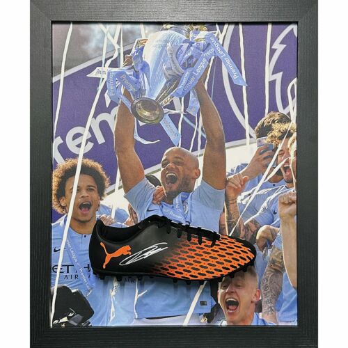Manchester City FC Kompany Signed Boot (Framed)-TM-03185