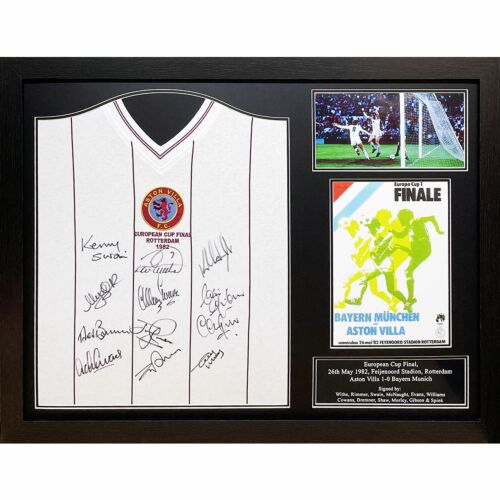 Aston Villa FC 1982 European Cup Final Signed Shirt (Framed)-TM-03191
