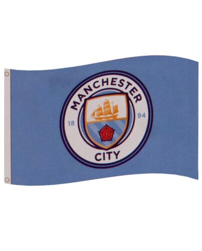 Manchester City FC Core Crest Flag Maznun Football