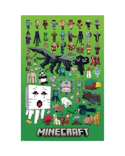 Minecraft Character Montage Poster 200 Maznun Football