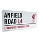Liverpool FC White Street Sign
