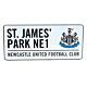 Newcastle United FC Large Crest Street Sign