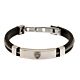 Arsenal FC Silver Inlay Silicone Bracelet