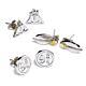 Harry Potter Silver Plated Stud Earring Set