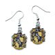 Harry Potter Silver Plated Hufflepuff Hook Earrings
