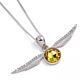 Harry Potter Sterling Silver Golden Snitch Crystal Necklace