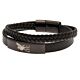 Liverpool FC Liverbird Black IP Leather Bracelet