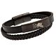 Liverpool FC Liverbird Black IP Leather Bracelet