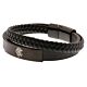 Rangers FC Black IP Leather Bracelet-TM-01366