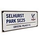 Crystal Palace FC Blue Text Street Sign