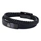 Newcastle United FC Black IP Leather Bracelet