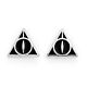 Harry Potter Silver Plated Deathly Hallows Stud Earrings-TM-06621