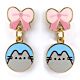 Pusheen Gold Plated Bow Drop Earrings