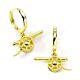 Arsenal FC Gold Finish Cannon Hoop Earrings-TM-06398