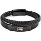 Aston Villa FC Black IP Leather Bracelet