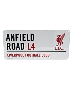Liverpool FC White Street Sign Maznun Football
