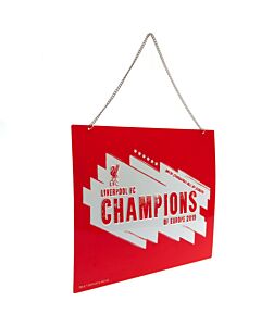 Liverpool FC Champions Of Europe Metal Sign Maznun Football