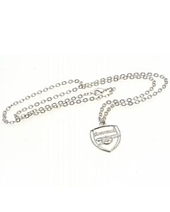 Arsenal FC Silver Plated Crest Pendant & Chain Maznun Football