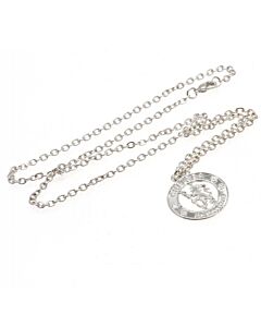Chelsea FC Silver Plated Crest Pendant & Chain Maznun Football