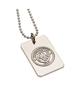 Manchester City FC Silver Plated Dog Tag & Chain Maznun Football