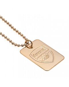 Arsenal FC Gold Plated Dog Tag & Chain Maznun Football