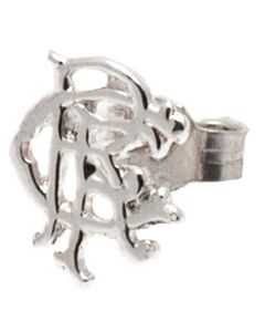 Rangers FC Scroll Crest Sterling Silver Stud Earring Maznun Football