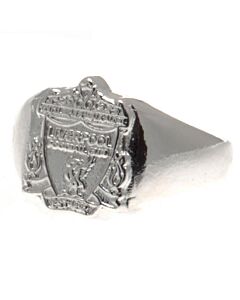 Liverpool FC Silver Plated Crest Ring Large Maznun Football