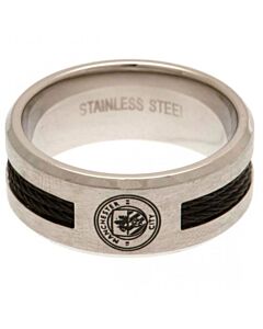 Manchester City FC Black Inlay Ring Medium Maznun Football