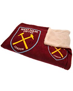 West Ham United FC Sherpa Fleece Blanket Maznun Football