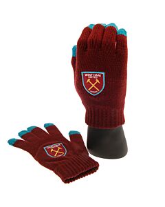 West Ham United FC Touchscreen Knitted Gloves Junior Maznun Football