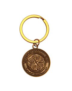 Celtic FC Antique Gold Crest Keyring Maznun Football