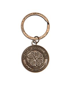 Celtic FC Antique Silver Crest Keyring Maznun Football