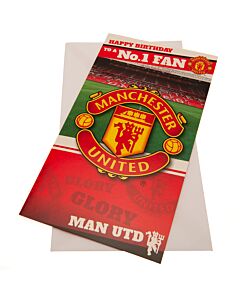 Manchester United FC No. 1 Fan Birthday Card Maznun Football