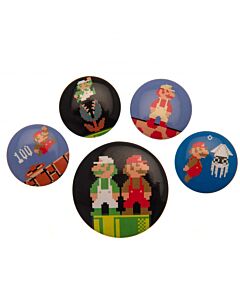 Super Mario Retro Button Badge Set Maznun Football
