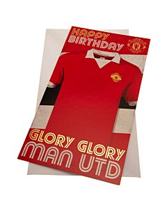 Manchester United FC Retro Shirt Birthday Card Maznun Football