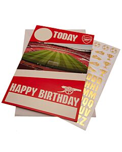 Arsenal FC Birthday Card With Stickers Maznun Football