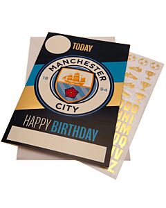 Manchester City FC Birthday Card With Stickers Maznun Football