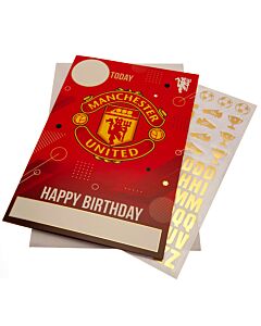 Manchester United FC Birthday Card With Stickers Maznun Football