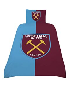 West Ham United FC Colour Split Single Duvet Set Maznun Football