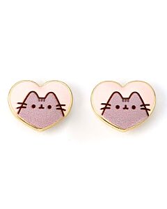 Pusheen Gold Plated Heart Stud Earrings Maznun Football