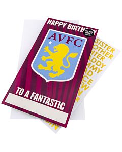 Aston Villa FC Personalised Birthday Card Maznun Football
