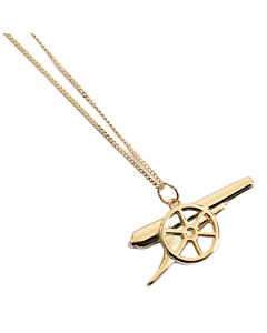 Arsenal FC 18ct Gold Plated on Silver Cannon Pendant & Chain Maznun Football