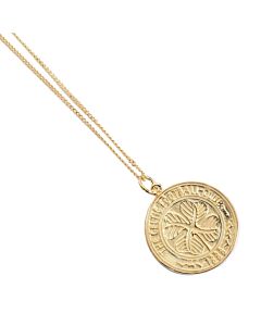 Celtic FC 18ct Gold Plated on Silver Pendant & Chain Maznun Football