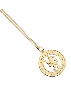 Chelsea FC 18ct Gold Plated on Silver Pendant & Chain Maznun Football